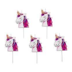 Foto van Taartkaarsjes - unicorn - set van 5