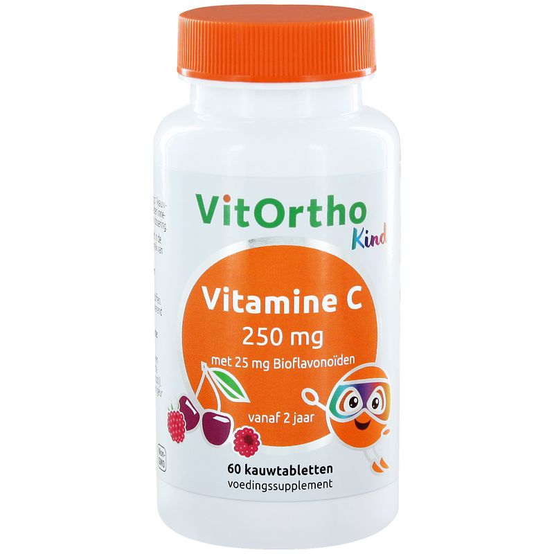 Foto van Vitortho kind vitamine c 250mg kauwtabletten