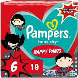 Foto van Pampers baby-dry pants luierbroekjes - maat 6 (15+kg) - 19 luierbroekjes - justice league