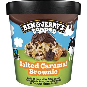 Foto van Ben & jerry's ijs topped salted caramel brownie pint 465ml bij jumbo