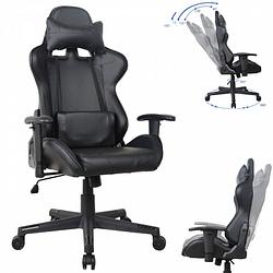 Foto van Bureaustoel gamestoel thomas - racing gaming stijl stoel - ergonomisch - zwart design