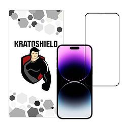Foto van Kratoshield iphone 14 pro max screenprotector - glass - full cover 2.5d - black
