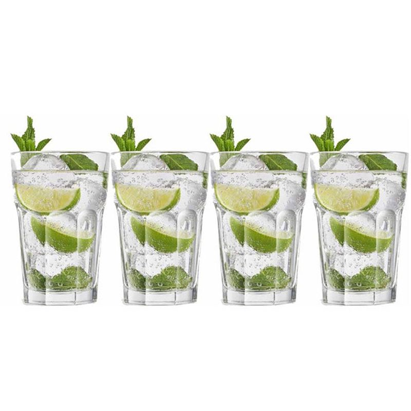 Foto van 4x cocktailglazen / mojito glazen transparant 410 ml - cocktailglazen