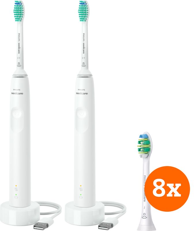 Foto van Philips sonicare 3100 series hx3675/13 + intercare opzetborstels (8 stuks)