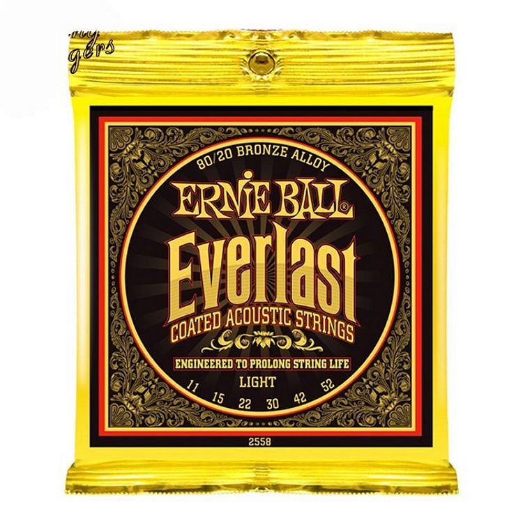 Foto van Ernie ball 2558 everlast coated bronze light snarenset