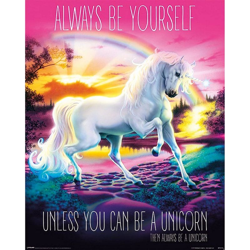 Foto van Pyramid unicorn always be yourself poster 40x50cm