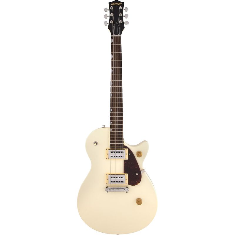 Foto van Gretsch g2210 streamliner junior jet club vintage white elektrische gitaar