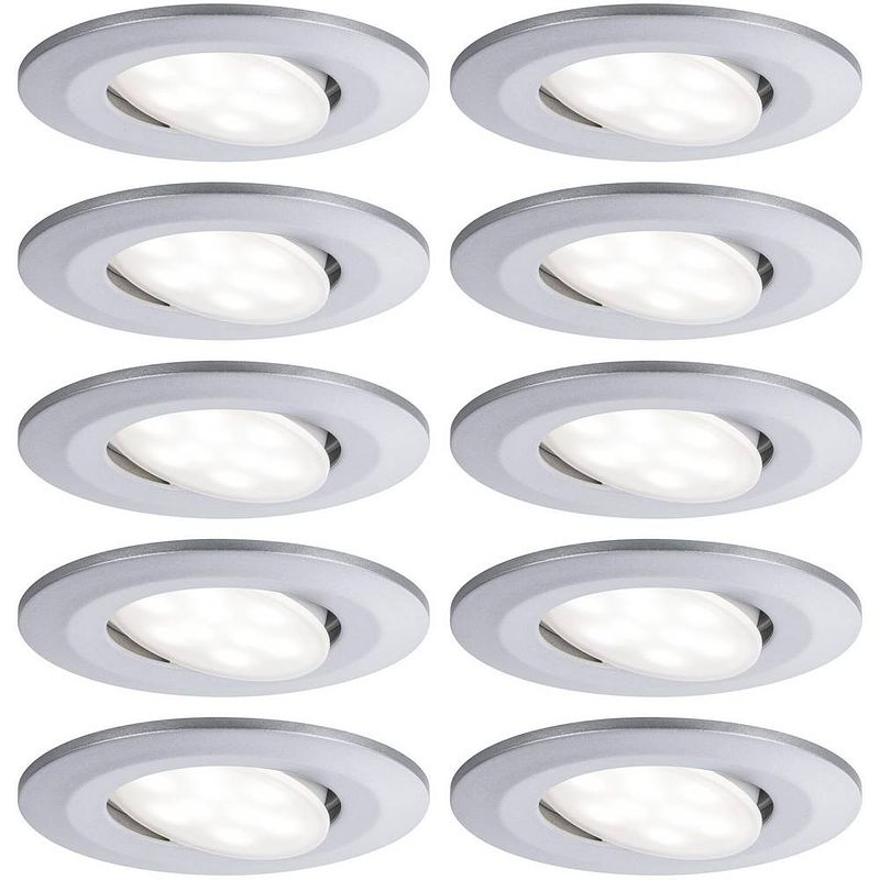 Foto van Paulmann calla led-inbouwlamp voor badkamer set van 10 stuks 60 w ip65 chroom (mat)