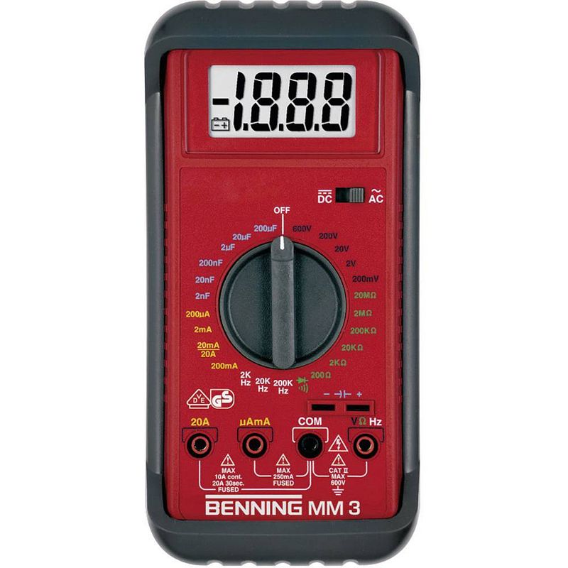 Foto van Benning 044029 multimeter digitaal cat ii 600 v, cat iii 300 v weergave (counts): 2000