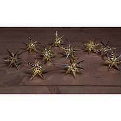 Foto van Anna'ss collection - 10pcs silver 3d star 12 cm 10led warm white 1,5m