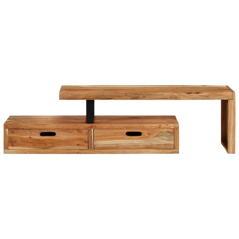 Foto van The living store tv-meubel - tv-meubel massief acaciahout - 112x30x40 cm - inclusief opbergruimte