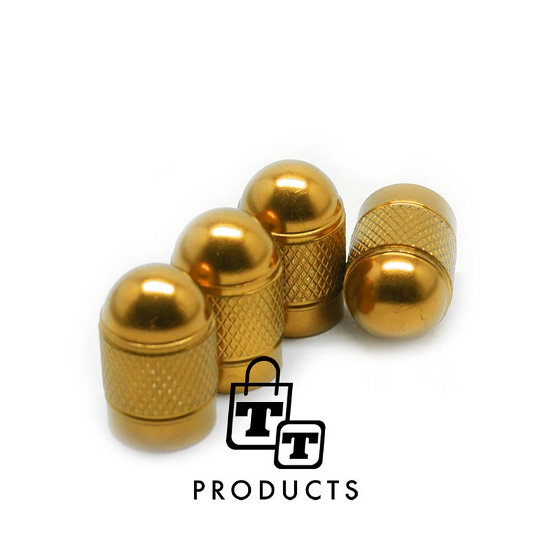 Foto van Tt-products ventieldoppen gold bullets aluminium 4 stuks goud - auto ventieldop - ventieldopjes
