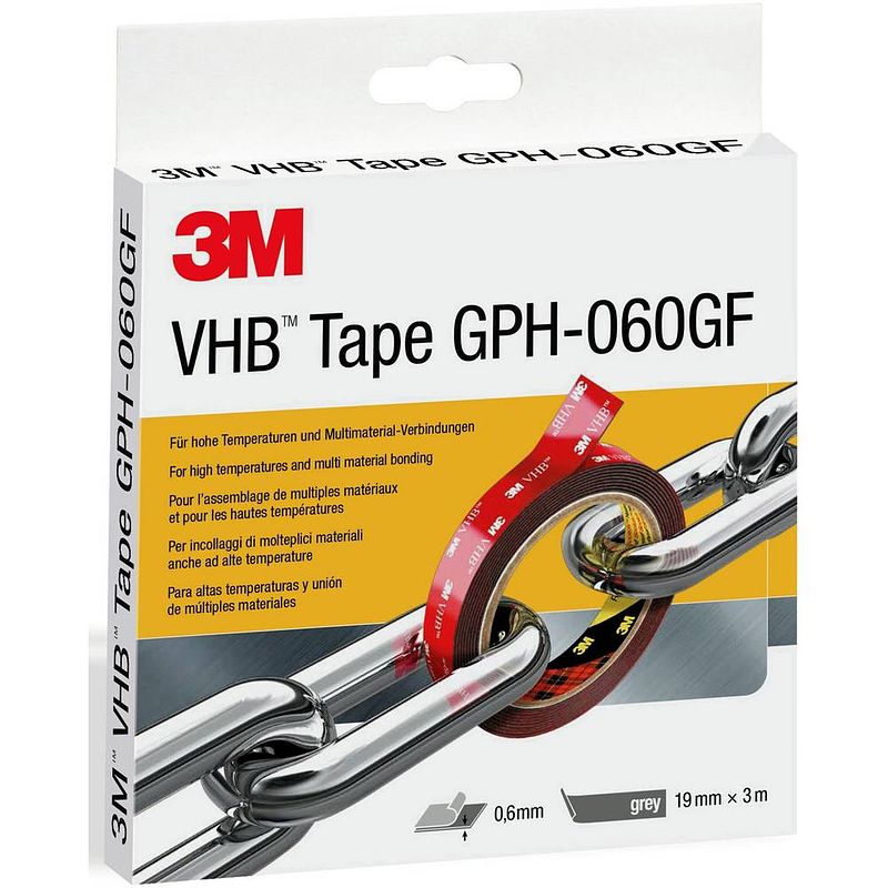 Foto van 3m gph-060f19-3 plakband grijs (l x b) 3 m x 19 mm 1 stuk(s)