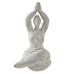 Foto van Items home decoratie beeldje yoga dame - zittend - 17 x 14 x 28 cm - beeldjes