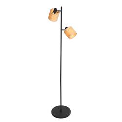 Foto van Steinhauer bambus vloerlamp - e14 (kleine fitting) - naturel en zwart