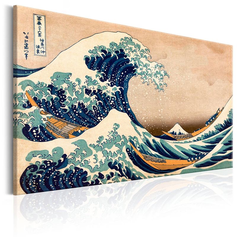 Foto van Artgeist the great wave off kanagawa reproduction canvas schilderij