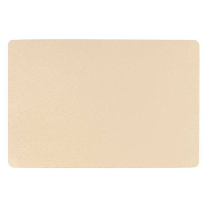 Foto van Rechthoekige placemat pu-leer/ leer look beige 45 x 30 cm - placemats