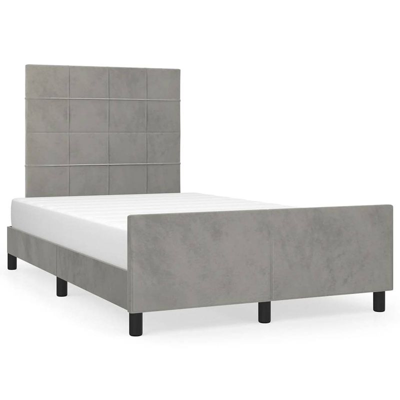 Foto van The living store bedframe velvet - verstelbaar hoofdeind - ondersteunende poten - multiplex lattenbodem - comfortabele