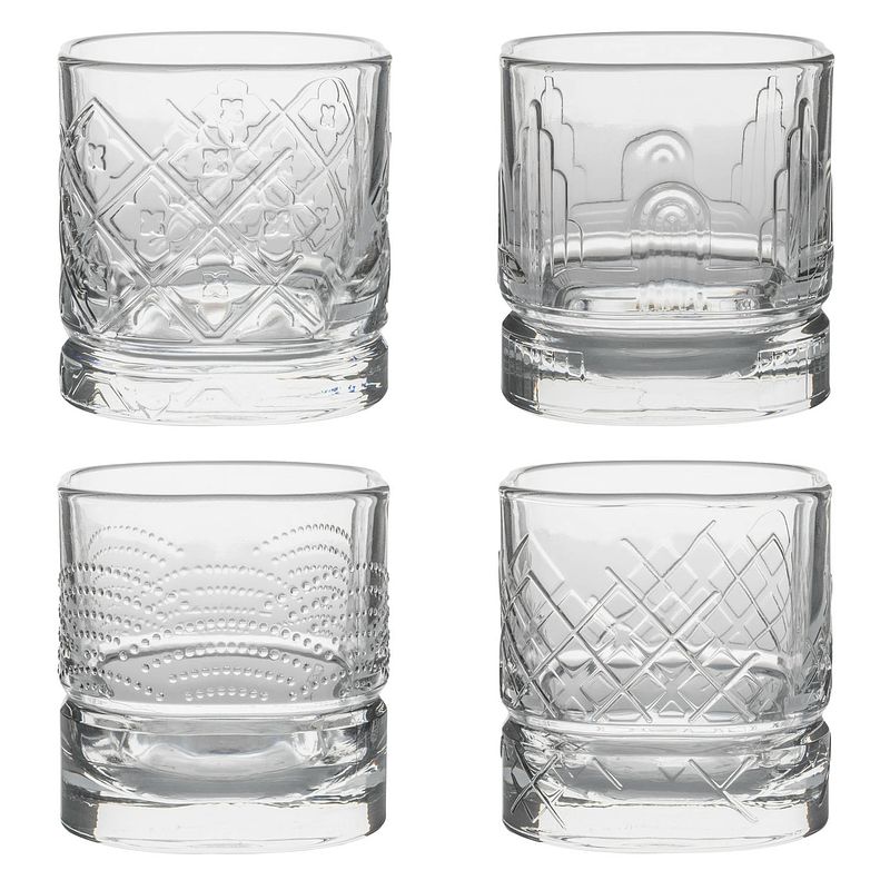 Foto van La rocherea whisky tumbler glazen - 4x - dandy serie - 300 ml - whiskeyglazen