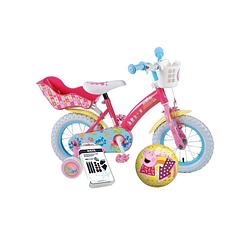 Foto van Volare kinderfiets peppa pig - 12 inch - roze - inclusief ways bandenplakset