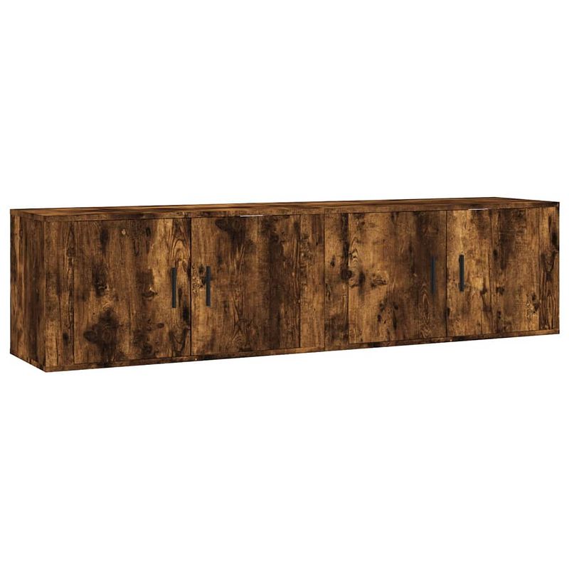 Foto van The living store tv-wandmeubel - gerookt eiken - 80 x 34.5 x 40 cm - duurzaam hout