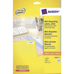 Foto van Laseretiket avery 46x11,1mm wit 25 vel 84 etiketten per vel