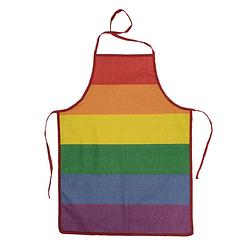 Foto van Bbq en party schort - gay pride/regenboog thema kleuren - verkleed artikelen - dames en heren - feestschorten