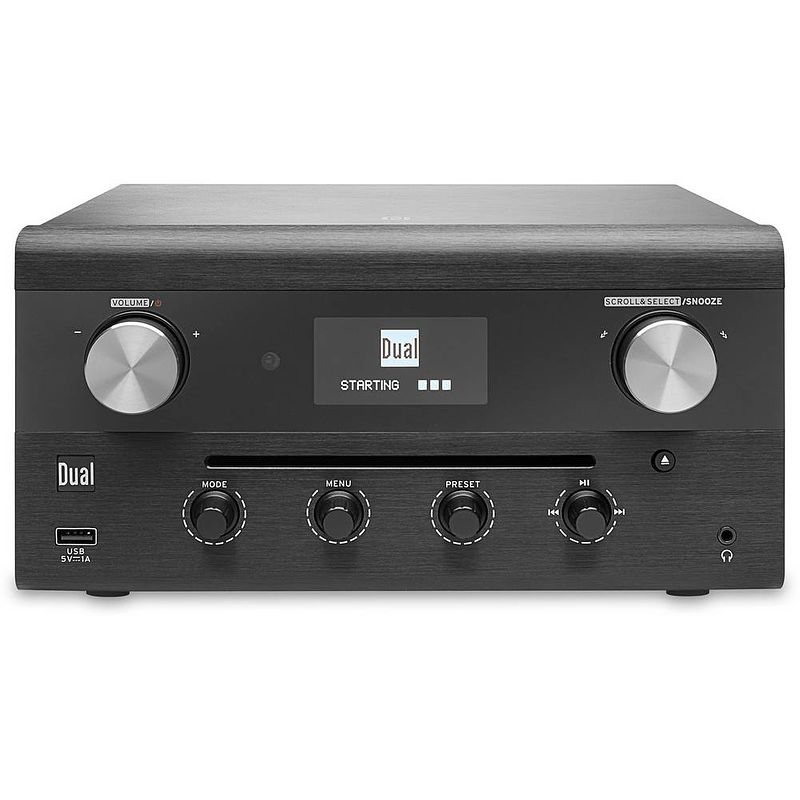 Foto van Dual cr 900 phantom internetradio met cd-speler dab+, vhf (fm) aux, bluetooth, cd, dlna, nfc, usb, wifi, internetradio geschikt voor dlna, spotify zwart