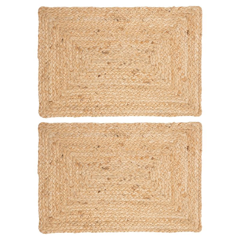 Foto van Secret de gourmet placemats savannah - 6x - jute - 45 x 30 cm - naturel - gevlochten - placemats