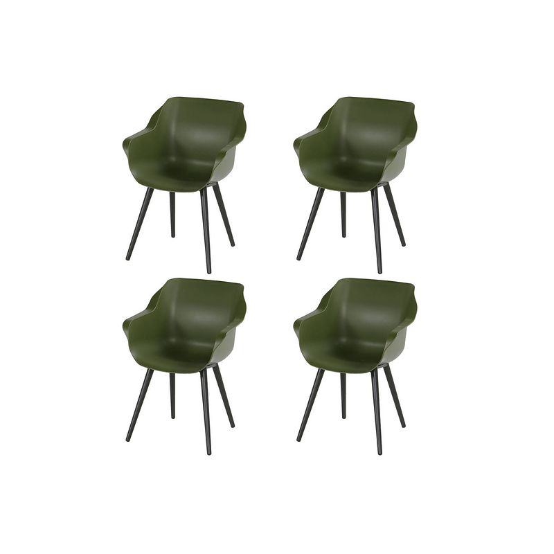 Foto van Hartman sophie studio dining armstoel - moss green - set van 4