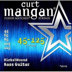 Foto van Curt mangan nickel wound 45-125 5 string snarenset voor bas