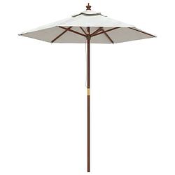 Foto van Vidaxl parasol met houten paal 196x231 cm zandkleurig