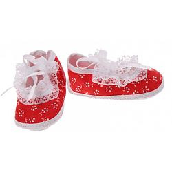 Foto van Junior joy babyschoenen newborn meisjes rood met witte bloemetjes