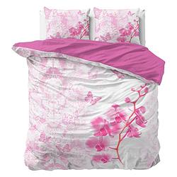 Foto van Sleeptime essentials dream orchid - pink dekbedovertrek 2-persoons (200 x 220 cm + 2 kussenslopen) dekbedovertrek