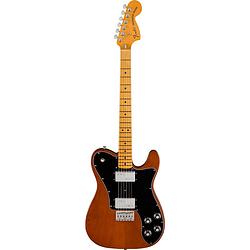 Foto van Fender american vintage ii 1975 telecaster deluxe mocha mn elektrische gitaar met koffer