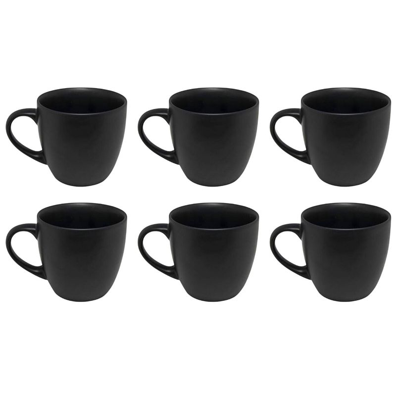 Foto van Otix koffiekopjes - set van 6 - zwart - mat - 240ml