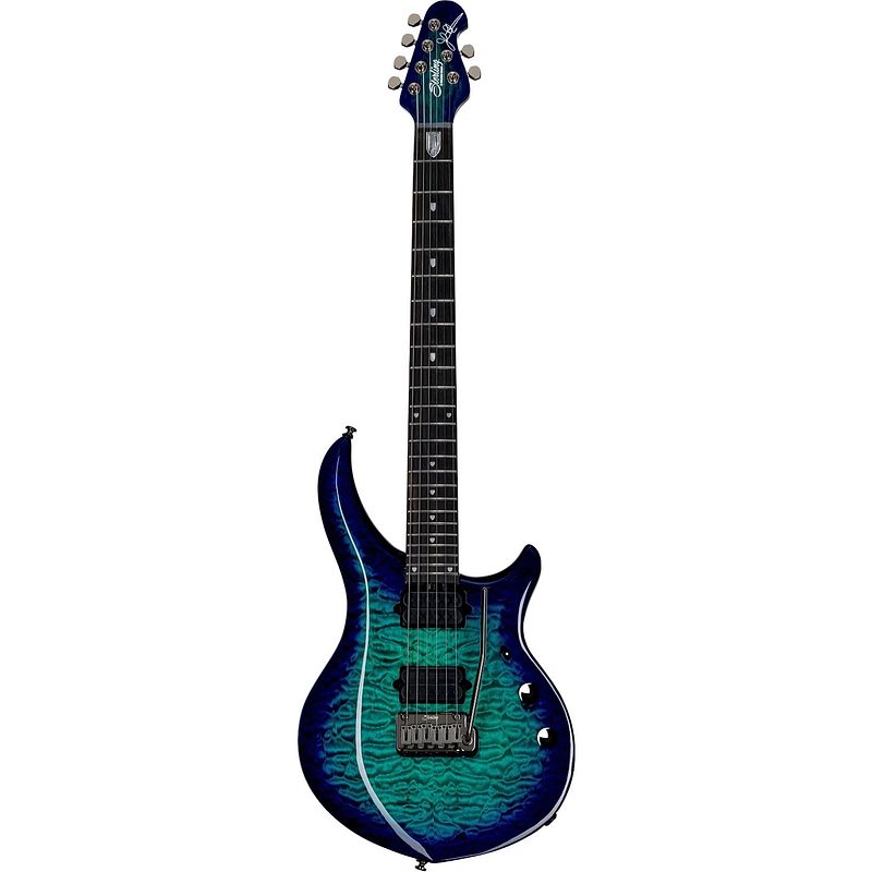 Foto van Sterling by music man maj200xqm john petrucci signature majesty cerulean paradise met deluxe gigbag