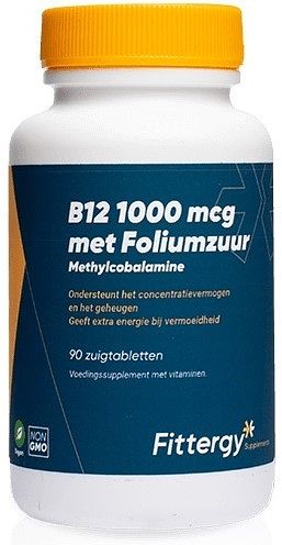 Foto van Fittergy b12 1000mcg met foliumzuur tabletten