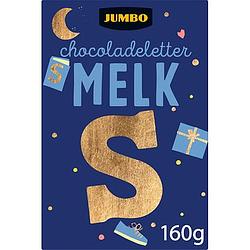 Foto van Jumbo chocoladeletter melk s 160g aanbieding bij jumbo | 2 voor 4.50