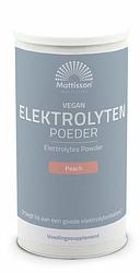 Foto van Mattisson healthstyle vegan elektrolyten poeder peach