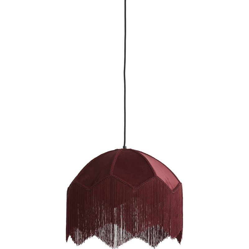 Foto van Hanglamp malagia velvet bordeaux 40cm