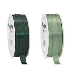 Foto van Glorex hobby - satijn cadeau inpak deco sierlint - 2 tinten groen - 25 meter x 1 cm - cadeaulinten