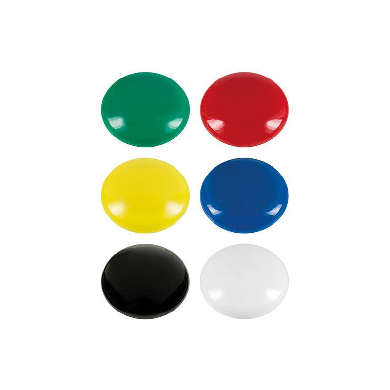 Foto van 6x ronde koelkast/whiteboard magneten 25 mm gekleurd - magneten