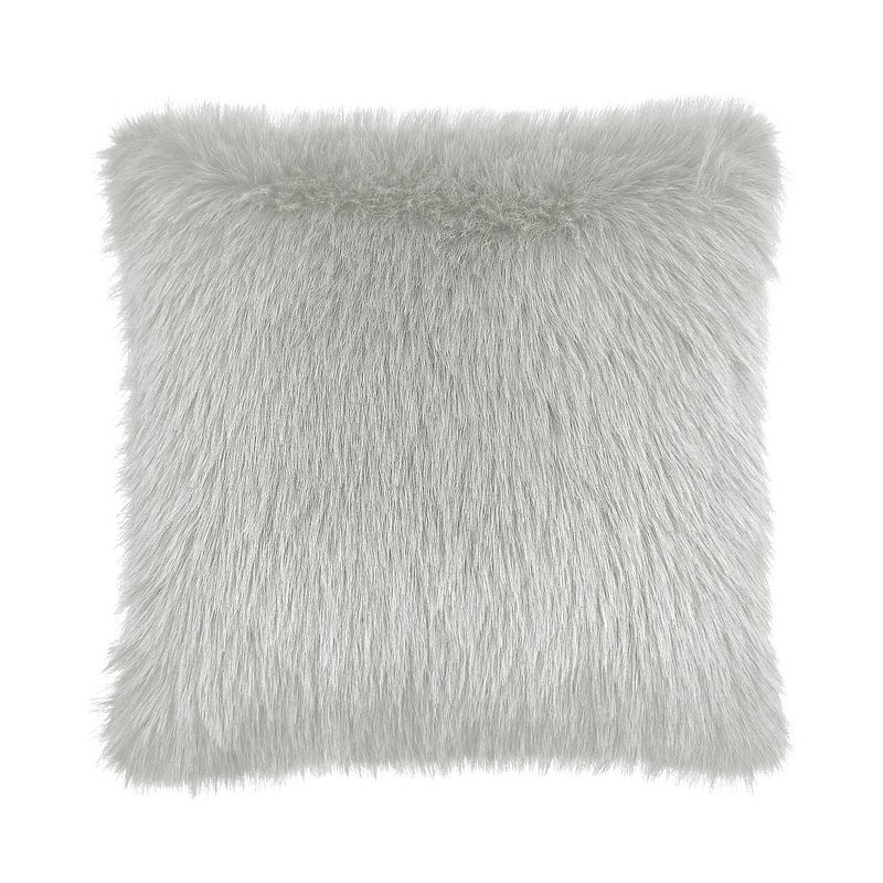 Foto van Heckett & lane fake fur sierkussen perle - silver grey 48x48cm