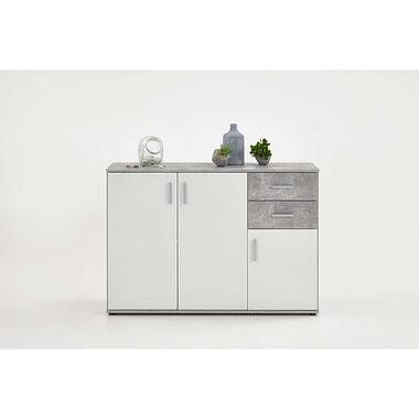 Foto van Commode albi - betonkleur/wit - 120,5x83x35 cm - leen bakker