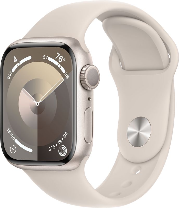 Foto van Apple watch series 9 41mm starlight aluminium sportband m/l