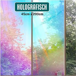 Foto van Holografische raamfolie hr++ 45x200cm - zonwerend & isolerend - statisch zelfklevend - zeepbel-effect