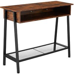 Foto van Tectake - sidetable consoletafel tralee - 100x35x80,5cm - industrieel - donkerbruin - 404720