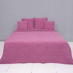 Foto van Clayre & eef plaid 150x150 - roze - polyester, 100% katoen