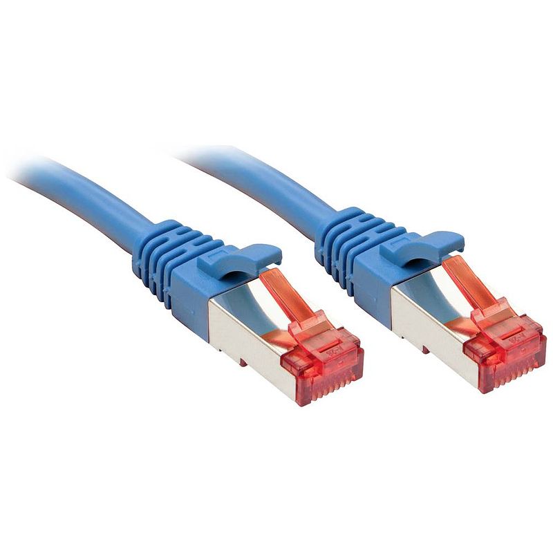 Foto van Lindy 47715 rj45 netwerkkabel, patchkabel cat 6 s/ftp 0.3 m blauw 1 stuk(s)